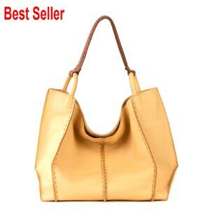Leather Tote Bag with Shoulder Strap for Everyday Travel